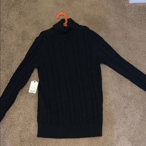 Black turtleneck sweater